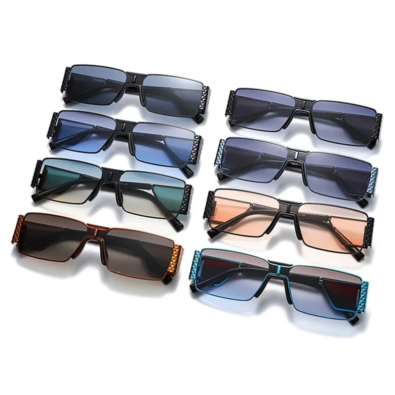 SHAUNA Retro Steampunk Ochelari de soare dreptunghi pentru femei, designer de modă, nuanțe degradate, UV400, ochelari de soare pătrați punk pentru bărbați