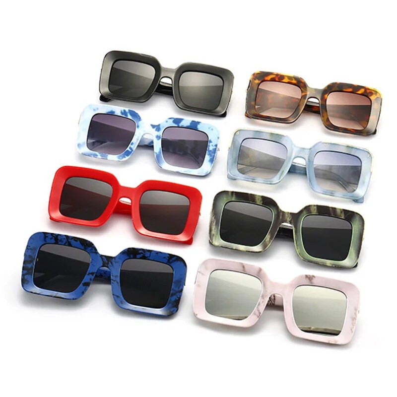 SHAUNA Retro Square Sieviešu luksusa saulesbrilles Modes zīmolu dizaineru gradientu spoguļu žalūzijas UV400 vīriešu tendences saulesbrilles