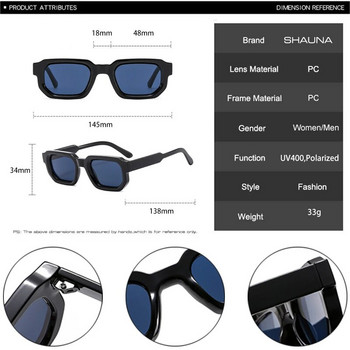 SHAUNA Ins Популярни модни квадратни дамски слънчеви очила Blue Tea Shades UV400