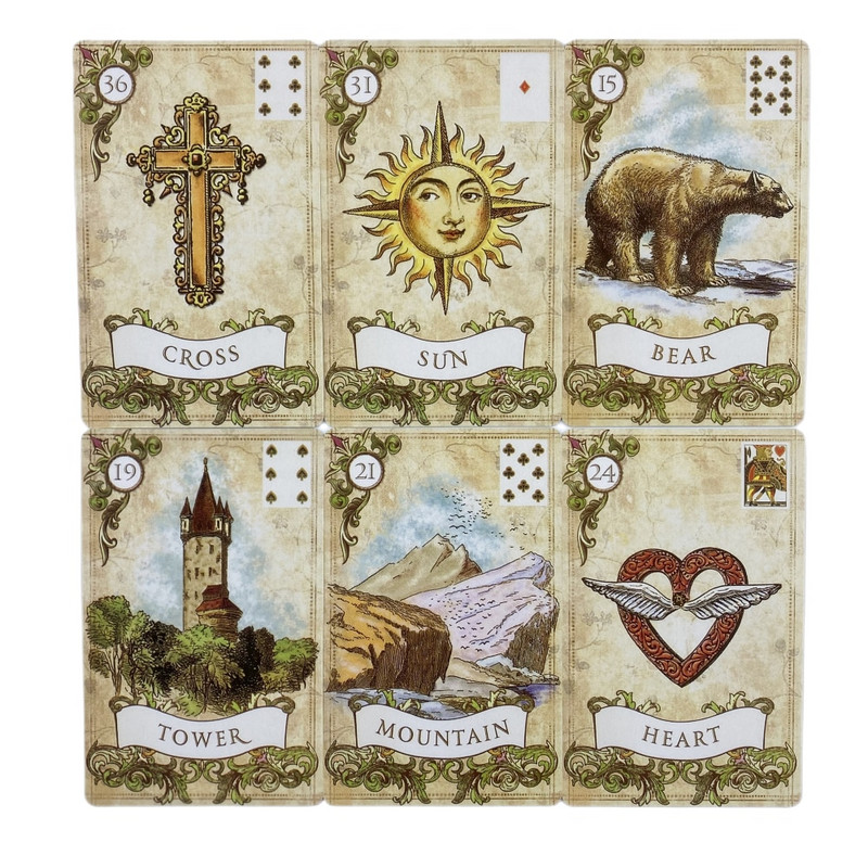 Stari stil Lenormand karata za proricanje sudbine A 38 engleski špil za proricanje sudbine Borad Games