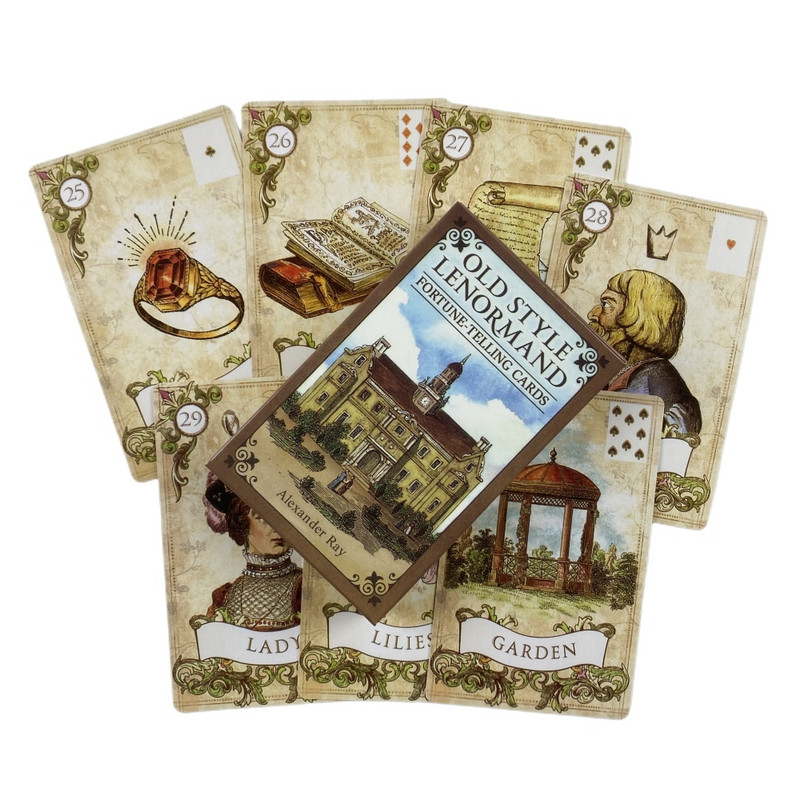 Stari stil Lenormand karata za proricanje sudbine A 38 engleski špil za proricanje sudbine Borad Games