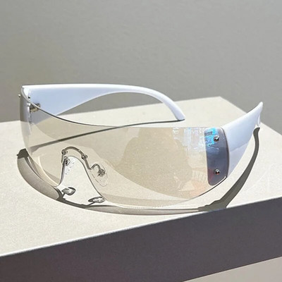 GM LUMIAS ääristeta Y2k päikeseprillid, mood, uus meeste naiste peegelprillid, trendikad futuristlikud välispordi UV400 varjud