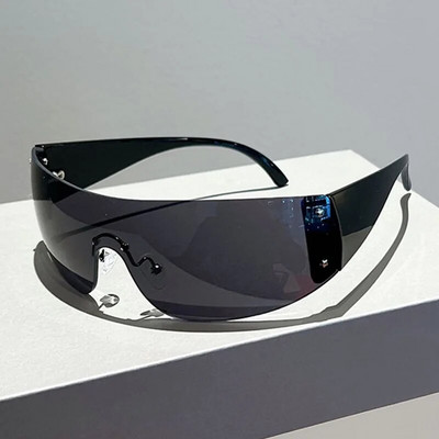 GM LUMIAS ääristeta Y2k päikeseprillid, mood, uus meeste naiste peegelprillid, trendikad futuristlikud välispordi UV400 varjud