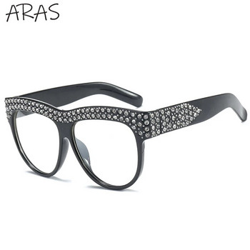 Извънгабаритни квадратни диамантени слънчеви очила Дамски дизайнерски луксозни маркови очила от 2023 г. Слънчеви очила с лъскави кристали Дамска мода Котешки очила