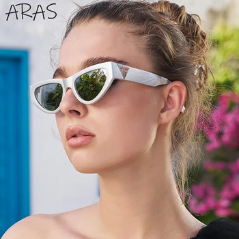 Винтидж слънчеви очила с котешко око Дамски 2023 г. Луксозна марка Дизайнерски модни малки слънчеви очила с котешко око Дамски актуални триъгълни слънчеви очила