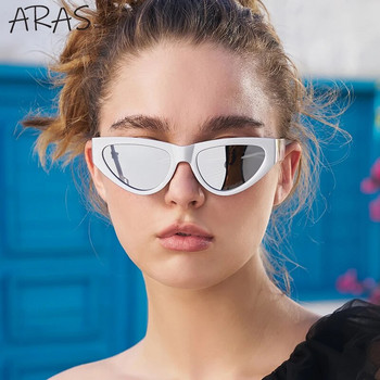 Винтидж слънчеви очила с котешко око Дамски 2023 г. Луксозна марка Дизайнерски модни малки слънчеви очила с котешко око Дамски актуални триъгълни слънчеви очила