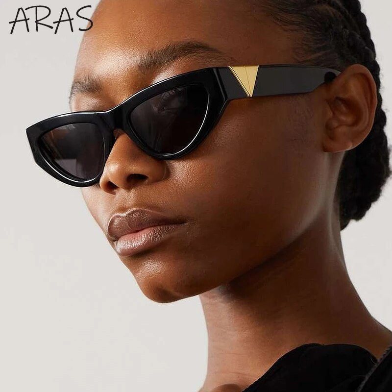 Vintage kaķu acu saulesbrilles sievietēm 2023. gada luksusa zīmola dizaineru modes mazas kaķu acu saulesbrilles sievietēm, modernas trīsstūra saulesbrilles