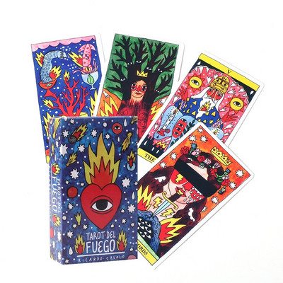 Tarot del Fuego Cards Tarot for Deck Oracles Електронен наръчник Книга Игра Играчка от Рикардо Каволо