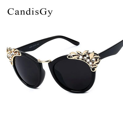 CandisGY Дамски класически слънчеви очила с котешко око Lady Fashion Luxury Известна марка Desinger Mirror Party Sun Glasses Female diamond