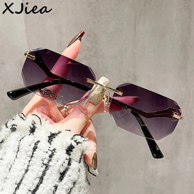 XJiea Vintage Малки правоъгълни дамски слънчеви очила без рамки Gradient UV400 Summer Style Слънчеви очила Мъжки Outdoor Lunette De Soleil