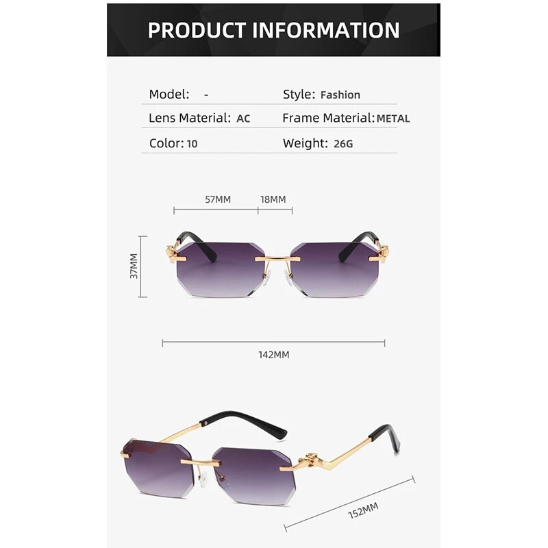 XJiea Vintage mazs taisnstūrveida bezmalu sieviešu saulesbrilles Gradient UV400 vasaras stila saulesbrilles vīriešiem āra Lunette De Soleil