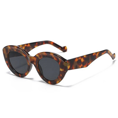 SO&EI Ins Populaarsed Mood Suured kassisilmad Naiste päikeseprillid Retro Leopard Varjud UV400 Meeste trendikad ovaalsed päikeseprillid