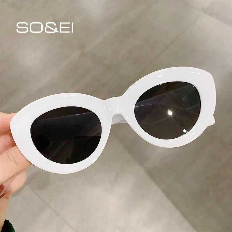 SO&EI Ins Populaarsed Mood Suured kassisilmad Naiste päikeseprillid Retro Leopard Varjud UV400 Meeste trendikad ovaalsed päikeseprillid