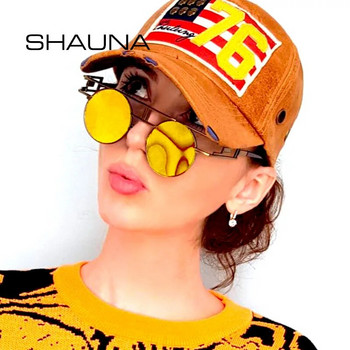 SHAUNA Класически готически слънчеви очила Модни дамски слънчеви очила Steampunk с метална рамка, мъжки ретро мъжки кръгли пънк очила uv400
