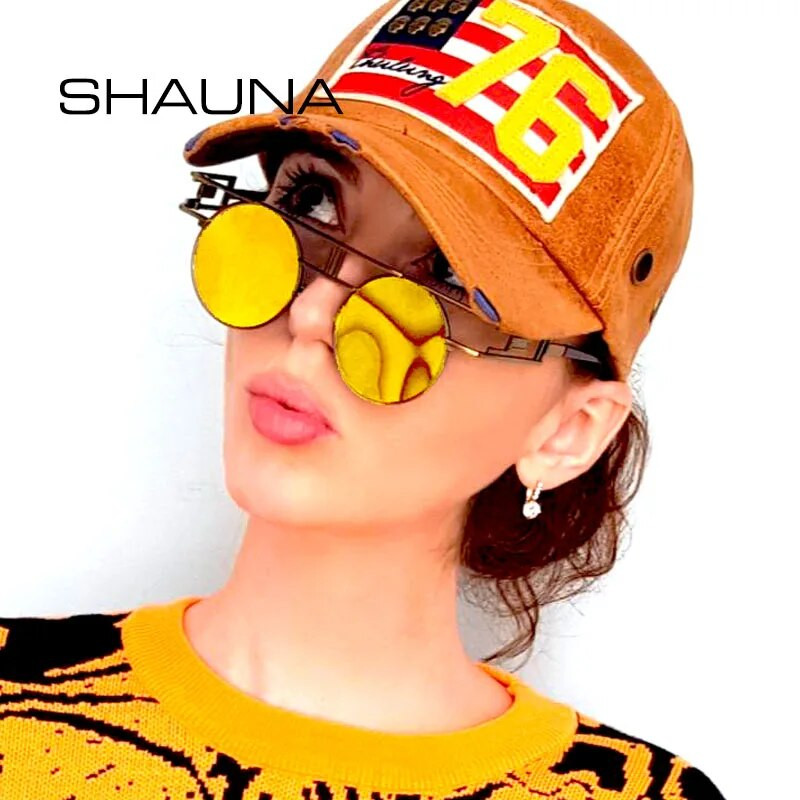SHAUNA Klasiskas gotiskas saulesbrilles modes sievietēm metāla rāmis Steampunk saulesbrilles vīriešiem vintage vīriešu apaļas panka brilles uv400