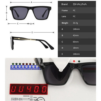 SHAUNA Ins Δημοφιλή τετράγωνα γυαλιά ηλίου μόδας Γυναικεία μοντέρνα ντεγκραντέ Επώνυμα αποχρώσεις σχεδιαστών UV400 Αντρικά γυαλιά ηλίου Cat Eye