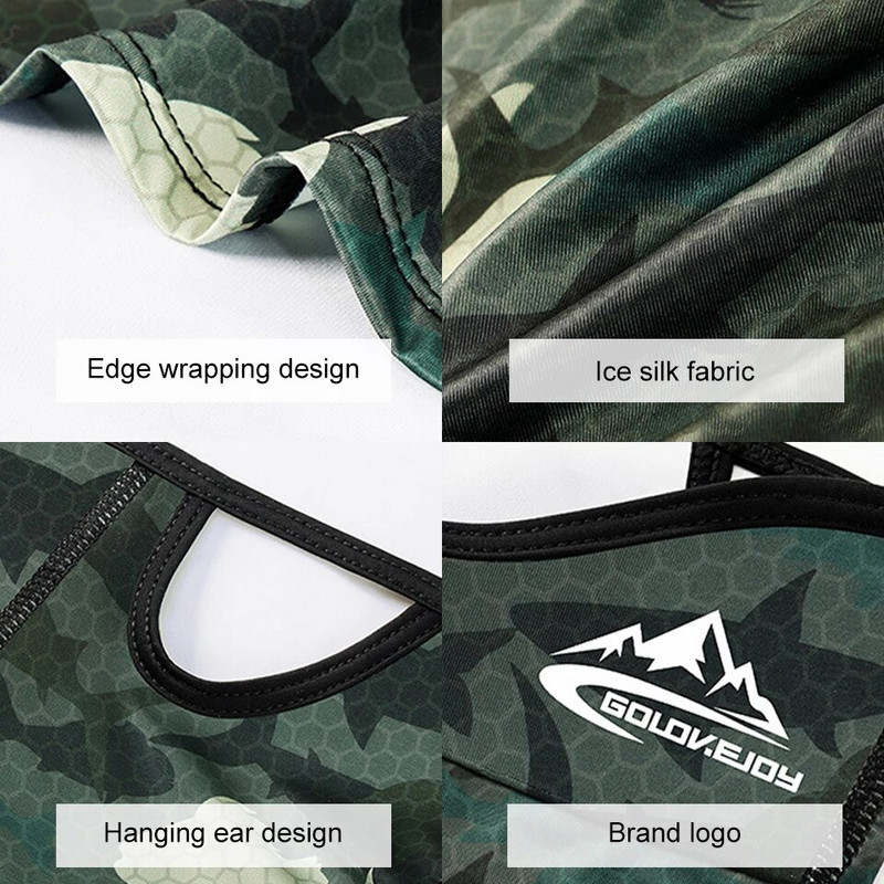 Fishing Face Mask Suvine päikesekaitse Jalgrattasõidu Bandana Unisex Outdoor Sport Bike hingav jää siidist rippuvad kõrva peakatted