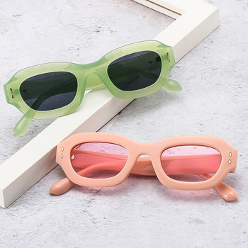 SO&EI Ins Δημοφιλή μόδα Γυναικεία γυαλιά ηλίου Polygon τετράγωνα Αποχρώσεις UV400 ρετρό πριτσίνια ντεκόρ Ανδρικά μοντέρνα μπλε πράσινα γυαλιά ηλίου