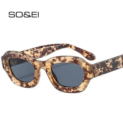 SO&EI Ins Popular Fashion Polygon Square Women Sunglasses Shades UV400 Retro Rivets Decor Men Trending Blue Green Sunglasses