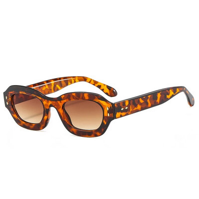 SO&EI Ins Populāras modes daudzstūra kvadrātveida sieviešu saulesbriļļu žalūzijas UV400 retro kniedes dekors Vīriešu tendences zili zaļas saulesbrilles