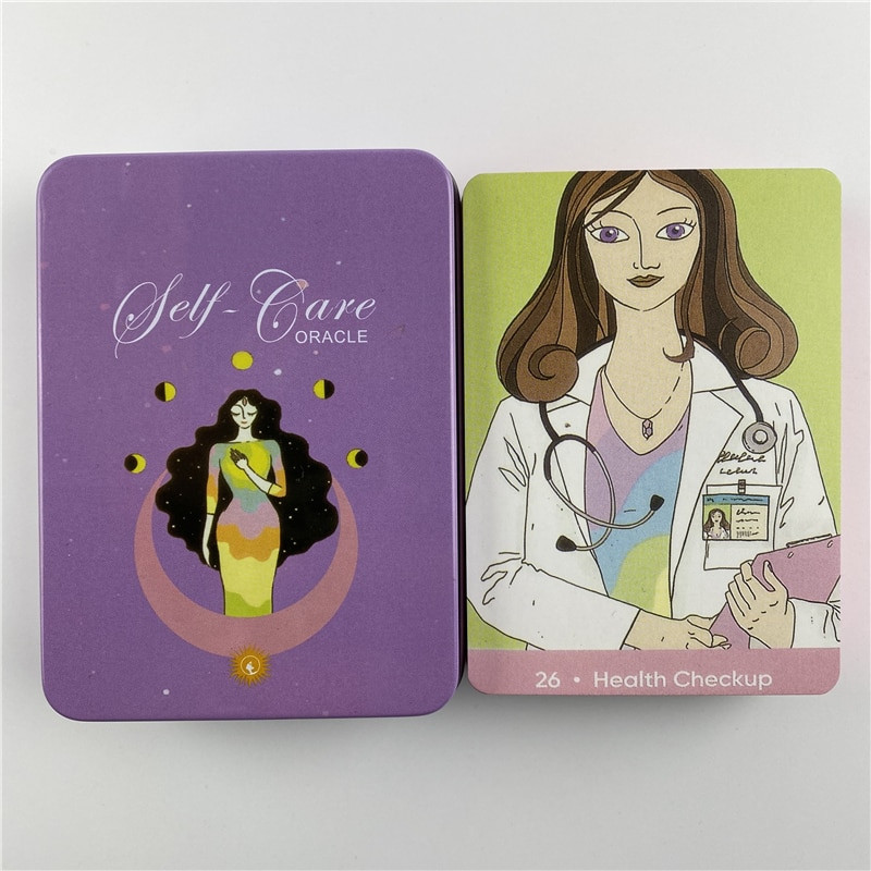 Metal Box Golded Edition Selfcare Oracle Cards Divination Deck With Paper Guidebook English Classical Tarot Επιτραπέζια παιχνίδια