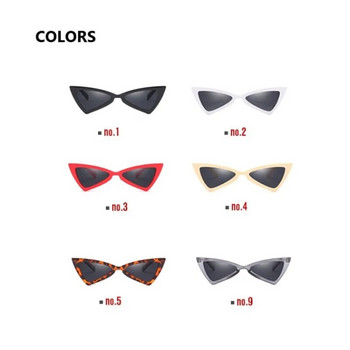 Ρετρό τριγωνικά μικρά γυαλιά γυναικεία γυαλιά ηλίου πεταλούδα Cateye Κλασική μάρκα Leopard Shades για γυναίκες Πολυτελή γυαλιά ηλίου UV400