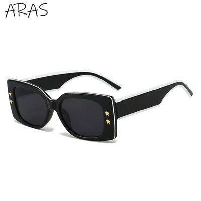 Moodsad ruudukujulised naiste päikeseprillid 2023 Luksusbränd Trendikas Retro-ristkülikukujulised päikeseprillid Naistele UV400 Gradientidega prillid Naistele