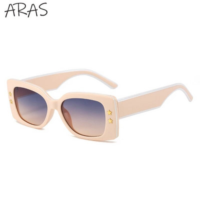 Moodsad ruudukujulised naiste päikeseprillid 2023 Luksusbränd Trendikas Retro-ristkülikukujulised päikeseprillid Naistele UV400 Gradientidega prillid Naistele