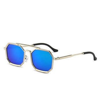 Мъжки многоъгълни пънк слънчеви очила унисекс метални квадратни стимпънк слънчеви очила ретро сенки UV400 очила за езда на открито за мъже