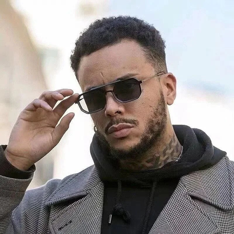 Meeste polügonpunk päikeseprillid Unisex Metal Square Steampunk päikeseprillid Vintage Shades UV400 õues sõitmise prillid meestele