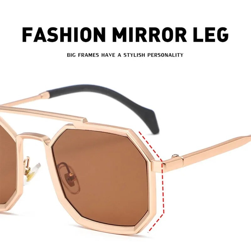 Meeste polügonpunk päikeseprillid Unisex Metal Square Steampunk päikeseprillid Vintage Shades UV400 õues sõitmise prillid meestele