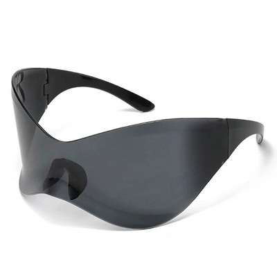 SO&EI Suuremõõtmelised ühes tükis ääristeta päikeseprillid Naiste Y2K Välispordiprillid Meeste Punk Driving Päikeseprillid Varjud UV400