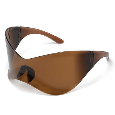 SO&EI Suuremõõtmelised ühes tükis ääristeta päikeseprillid Naiste Y2K Välispordiprillid Meeste Punk Driving Päikeseprillid Varjud UV400