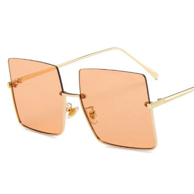 Prevelike četvrtaste sunčane naočale Ženske dizajnerske marke Vintage sunčane naočale s poluokvirom Ženske naočale s metalnim lećama