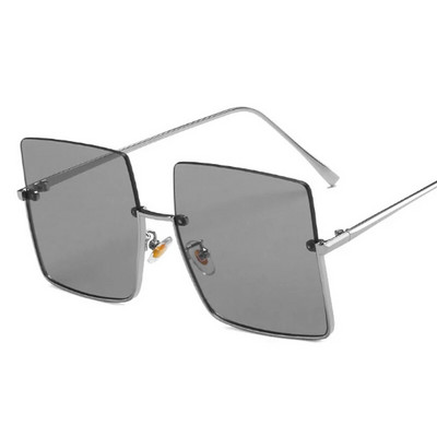 Prevelike četvrtaste sunčane naočale Ženske dizajnerske marke Vintage sunčane naočale s poluokvirom Ženske naočale s metalnim lećama