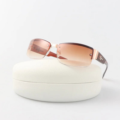 Vintage γυαλιά ηλίου Semi Rimless Γυναικεία επώνυμη σχεδιάστρια γυαλιά ηλίου ντεγκραντέ Γυναικεία μόδα ρετρό ορθογώνιες αποχρώσεις Oculos De Sol