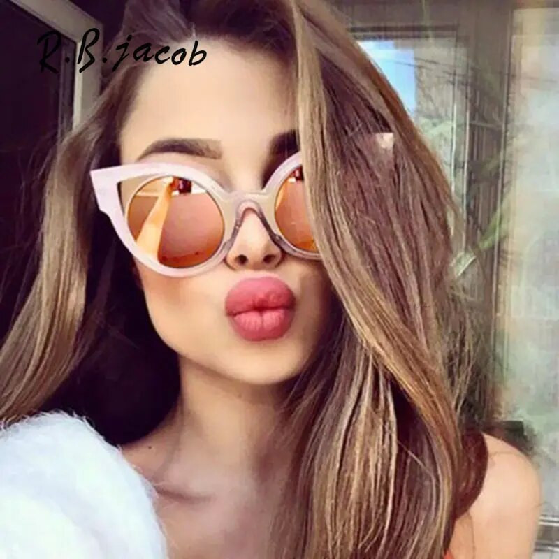 CandisGY Round Small Fashion Women Brand Designer Size Mirror Cateye Sunglasses Party Vintage Beach Lady Sunglasses