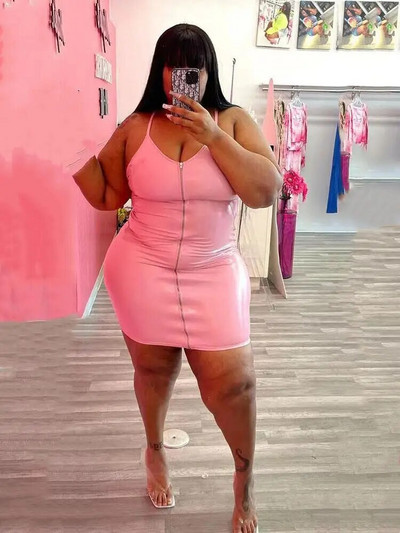 Suures suuruses kleidid 5xl Naiste riided Pluss Nahast Bodycon Kleit Pu Clubwear Sling Seksikas Lühike Kleit Hulgikaubandus