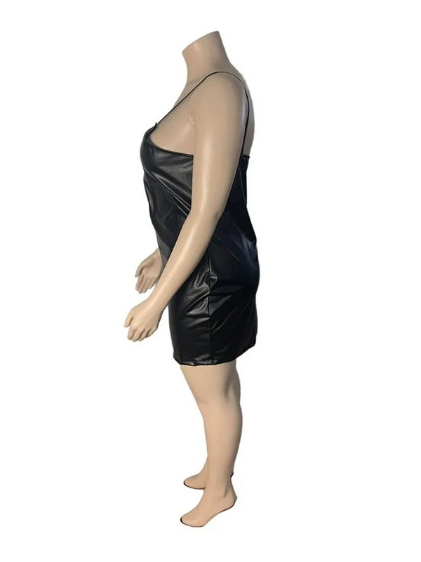 Suures suuruses kleidid 5xl Naiste riided Pluss Nahast Bodycon Kleit Pu Clubwear Sling Seksikas Lühike Kleit Hulgikaubandus