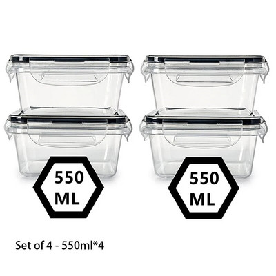 Hermētisks pārtikas uzglabāšanas konteiners ar vāku, noplūdes necaurlaidīgu slēdzeni, plastmasu bez BPA