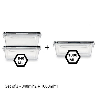 Hermētisks pārtikas uzglabāšanas konteiners ar vāku, noplūdes necaurlaidīgu slēdzeni, plastmasu bez BPA