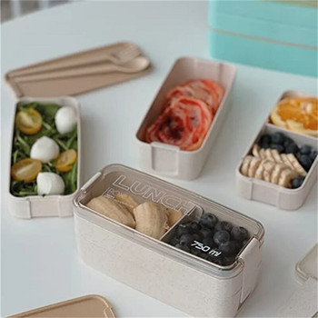 Kids Bento Box Αδιάβροχα δοχεία γεύματος Χαριτωμένα κουτιά μεσημεριανού γεύματος για παιδιά Chopsticks Πλυντήριο πιάτων Ασφαλές μεσημεριανό δοχείο φαγητού σε φούρνο μικροκυμάτων