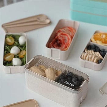 Kids Bento Box Αδιάβροχα δοχεία γεύματος Χαριτωμένα κουτιά μεσημεριανού γεύματος για παιδιά Chopsticks Πλυντήριο πιάτων Ασφαλές μεσημεριανό δοχείο φαγητού σε φούρνο μικροκυμάτων