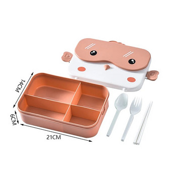 Сладка кутия за обяд Bento Ученически нагревател Преносим пластмасов контейнер за обяд за деца Момичета Хляб Сандвич Отделения за затопляне на храна