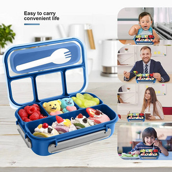 Κουτί μεσημεριανού γεύματος Bento Box 81oz Δοχεία μεσημεριανού γεύματος για ενήλικο παιδί νήπιο 4 θέσεων Bento Lunch Box Φούρνος μικροκυμάτων Πλυντήριο πιάτων Καταψύκτης