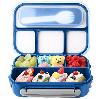 Cutie de prânz Bento Box 81 oz Containere de prânz pentru copii adulți Copii mici Cutie de prânz Bento cu 4 compartimente Cuptor cu microunde Mașină de spălat vase Sigur pentru congelator