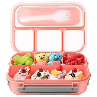 Pusdienu kaste Bento Box 81 unces pusdienu trauki pieaugušiem bērniem, mazuļiem, 4 nodalījumi Bento pusdienu kaste, mikroviļņu krāsnī, trauku mazgājamā mašīnā, saldētavai droši