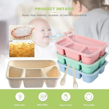 4/3 решетки Bento Box Преносимо съхранение на храна Кутия за обяд Непропусклив контейнер за храна Микровълнова фурна Съдове за хранене Студентска чанта за обяд Деца