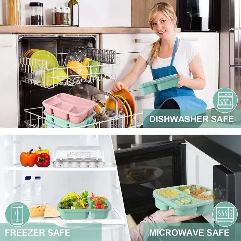 4/3 restid Bento Box kaasaskantav toiduhoidla Lõunakarp Lekkekindel toidukonteiner mikrolaineahi sööginõud õpilastele lõunakott lastele