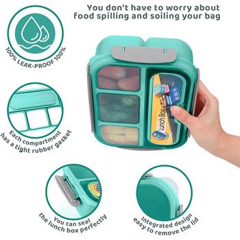 Bento Box Lunch Box Adult LunchBox Δοχεία για νήπια Παιδιά Ενήλικες 1300ml 4 θέσεων Πιρούνι με προστασία από διαρροές Πλυντήριο πιάτων μικροκυμάτων